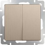 Выключатель двухклавишный шампань рифленый WL10-SW-2G 4690389085314
