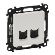 Телефонная розетка RJ11 двойная Legrand Valena Life белая 753139