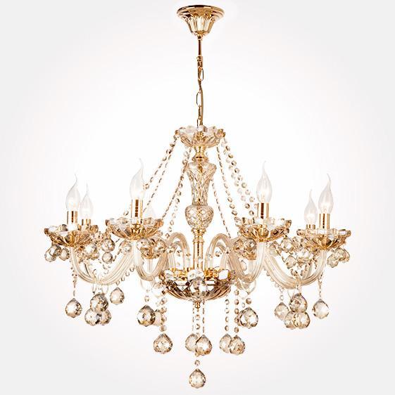 Подвесная люстра Eurosvet 10052/8 золото/тонированный хрусталь Strotskis