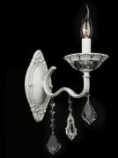 Бра Eurosvet Эммануэль 10049/1 белый с серебром/прозрачный хрусталь Strotskis