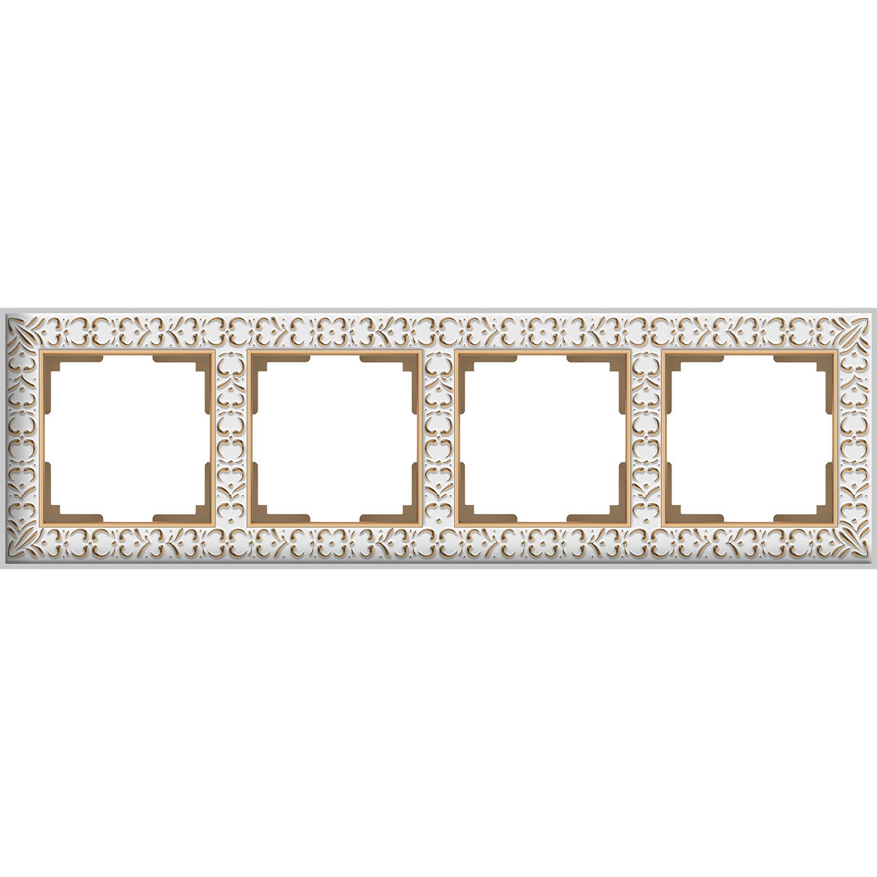 Рамка Antik на 4 поста белое золото WL07-Frame-01 4690389099205