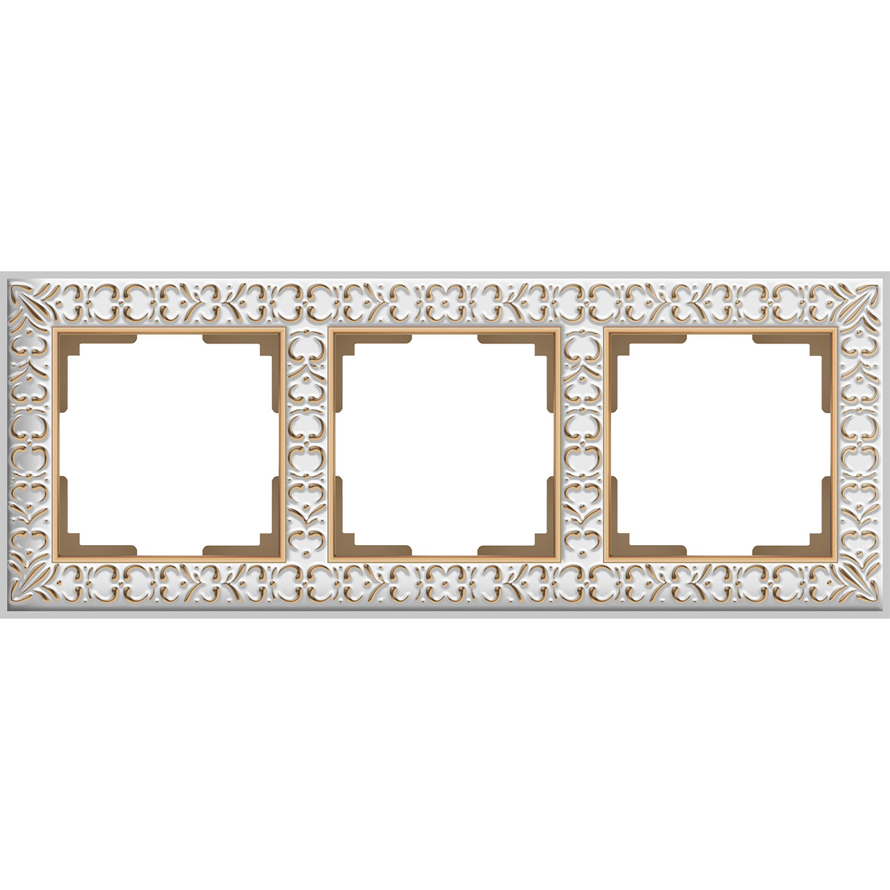 Рамка Antik на 3 поста белое золото WL07-Frame-01 4690389099199