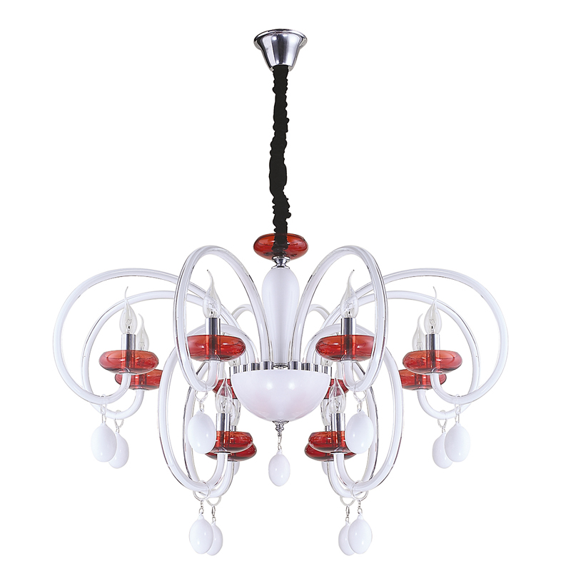 Подвесная люстра Luce Solara Classico 5026 5026/12 White/Red