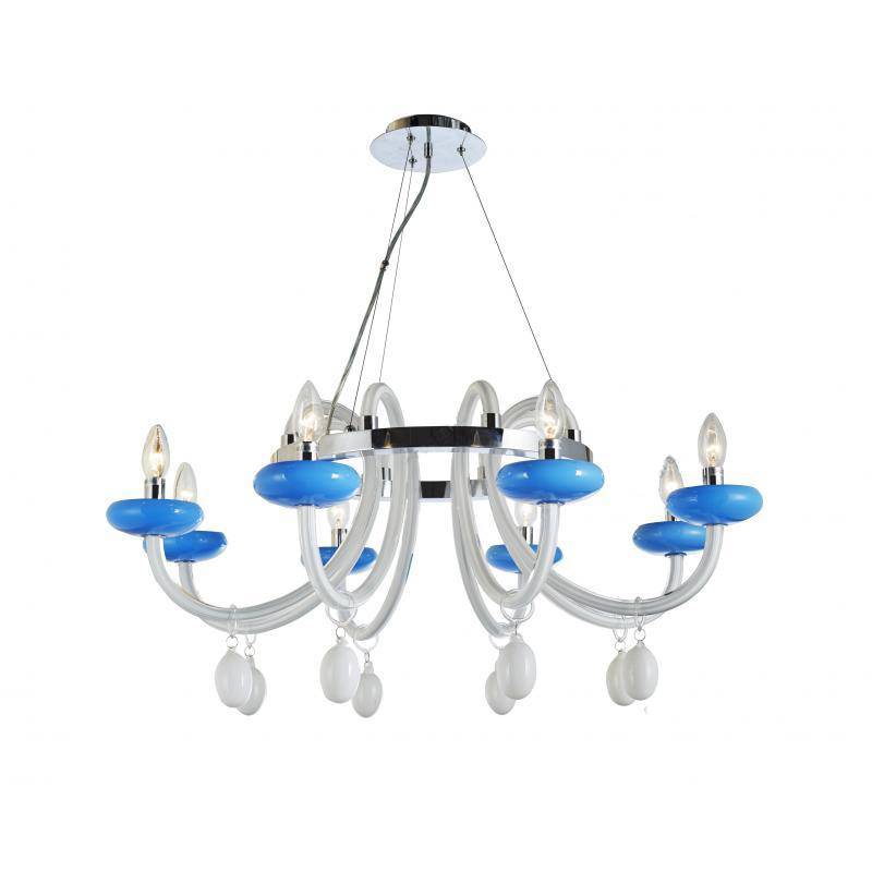 Подвесная люстра Luce Solara Gordeo SP 014/8S (Cromo/Azul)