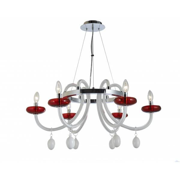 Подвесная люстра Luce Solara Gordeo SP 014/6S (Cromo/Rojo)
