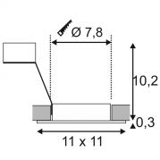 Встраиваемый светильник SLV New Tria XL Square GU10 113456