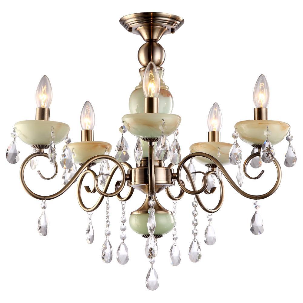 Потолочная люстра Arte Lamp Onyx Green A9592PL-5AB