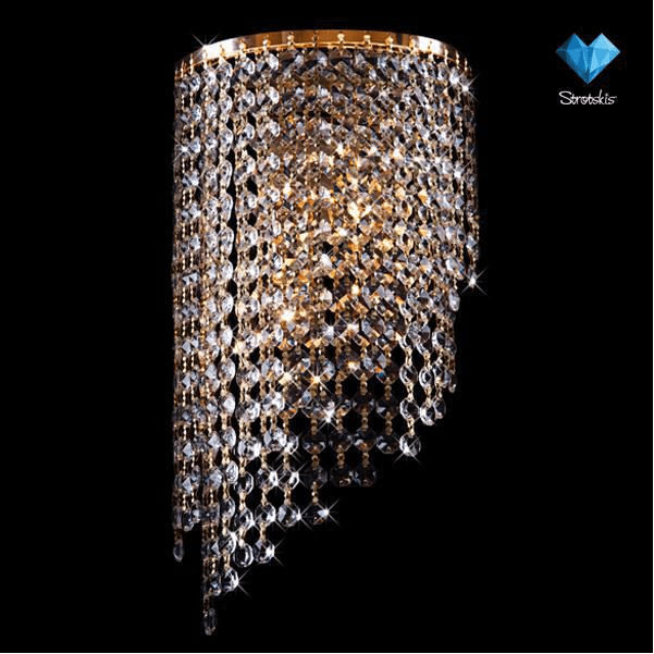 Настенный светильник Eurosvet 3102/2 золото/прозрачный хрусталь Strotskis