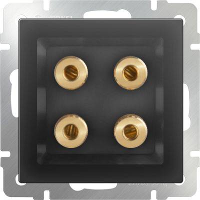 Акустическая розетка х4 черный матовый WL08-AUDIOx4 4690389063725