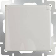 Розетка с заземлением с защитной крышкой и шторками WL03-SKGSC-01-IP44-ivory 4690389046247