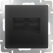 Розетка телефонная RJ-11 и Ethernet RJ-45 черный матовый WL08-RJ11+RJ45 4690389054266