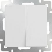 Выключатель двухклавишный белый WL01-SW-2G 4690389045554