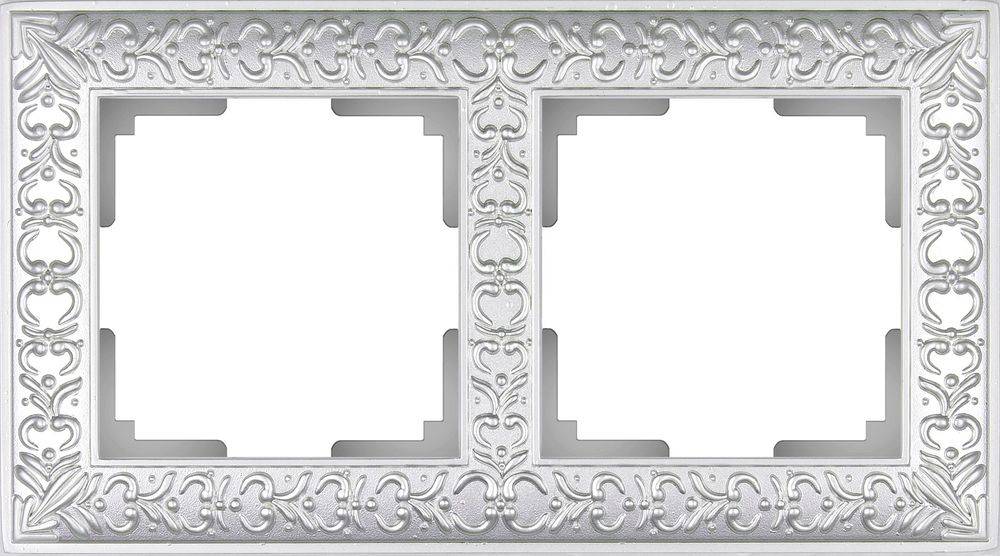 Рамка Antik на 2 поста жемчужный WL07-Frame-02 4690389063503