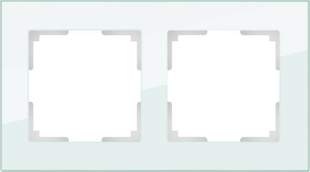 Рамка Favorit на 2 поста натуральное стекло WL01-Frame-02 4690389060175