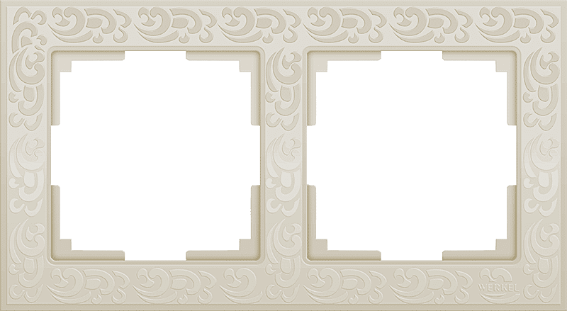 Рамка Flock на 2 поста слоновая кость WL05-Frame-02-ivory 4690389046919