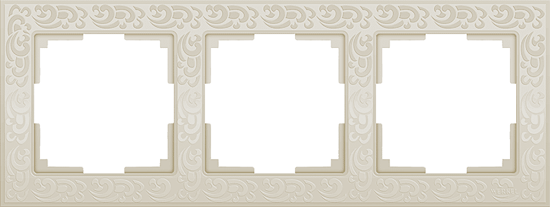 Рамка Flock на 3 поста слоновая кость WL05-Frame-03-ivory 4690389046926