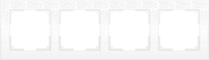 Рамка Flock на 4 поста белая WL05-Frame-04-white 4690389046735
