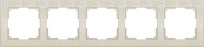 Рамка Flock на 5 постов слоновая кость WL05-Frame-05-ivory 4690389059384