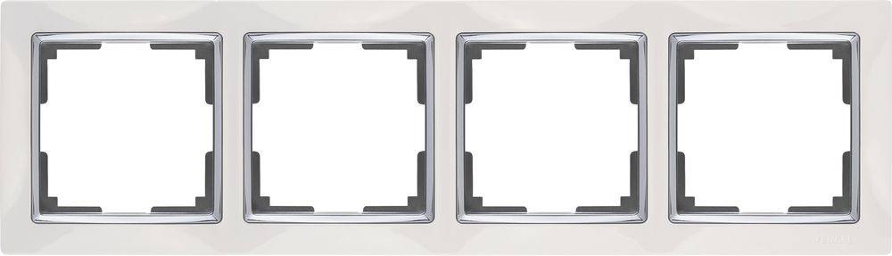 Рамка Snabb на 4 поста белая WL03-Frame-04-white 4690389046131