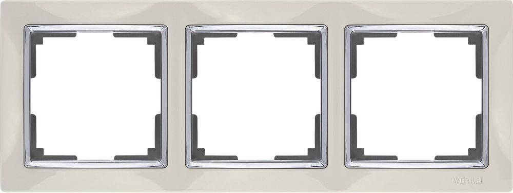 Рамка Snabb на 3 поста слоновая кость WL03-Frame-03-ivory 4690389046322