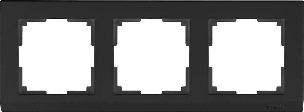 Рамка Stark на 3 поста черный WL04-Frame-03-silver/black 4690389048852
