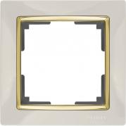 Рамка Snabb на 1 пост слоновая кость/золото WL03-Frame-01-ivory/GD 4690389083860