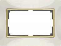 Рамка Snabb для двойной розетки слоновая кость/золото WL03-Frame-01-DBL-ivory/GD 4690389083853