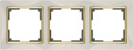 Рамка Snabb на 3 поста слоновая кость/золото WL03-Frame-03-ivory/GD 4690389083907