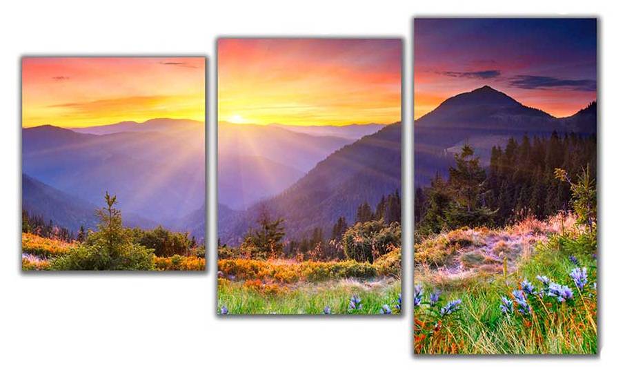 Мини модульная картина Горная лаванда Toplight 55х94см TL-MM1030