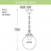 Уличный подвесной светильник Fumagalli Sichem/G250 G25.120.000.WYE27