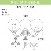 Уличный фонарь Fumagalli Ricu Ofir/G300 G30.157.R30.AXE27