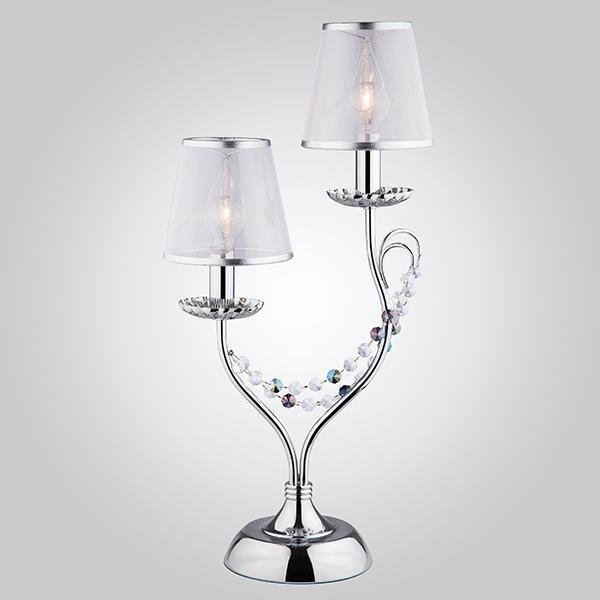 Настольная лампа Eurosvet 01069/2 хром/прозрачный хрусталь Strotskis