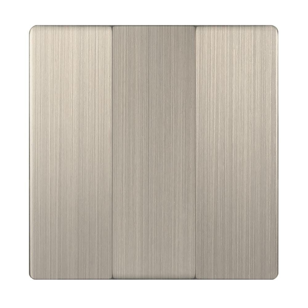 Лицевая панель выключателя трехклавишного шампань рифленый WL10-SW-3G-CP 4690389100376