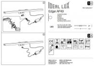 Подсветка для зеркал Ideal Lux Edgar AP49 Alluminio